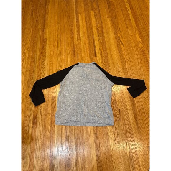 Shein Womens Raglan Long Sleeve Gray & Black Top Size L - Picture 6 of 6